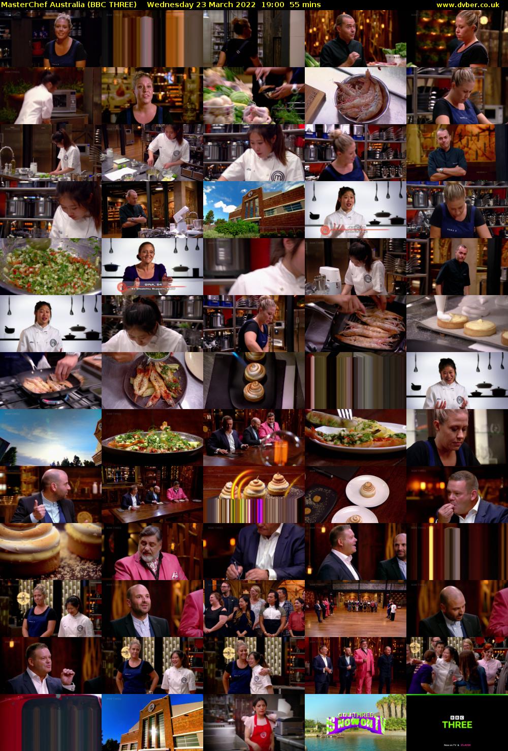 MasterChef Australia (BBC THREE) Wednesday 23 March 2022 19:00 - 19:55