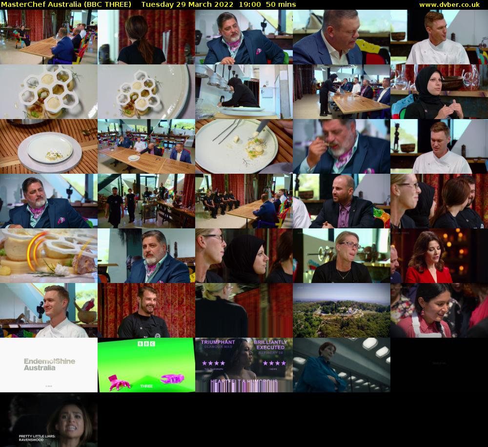 MasterChef Australia (BBC THREE) Tuesday 29 March 2022 19:00 - 19:50
