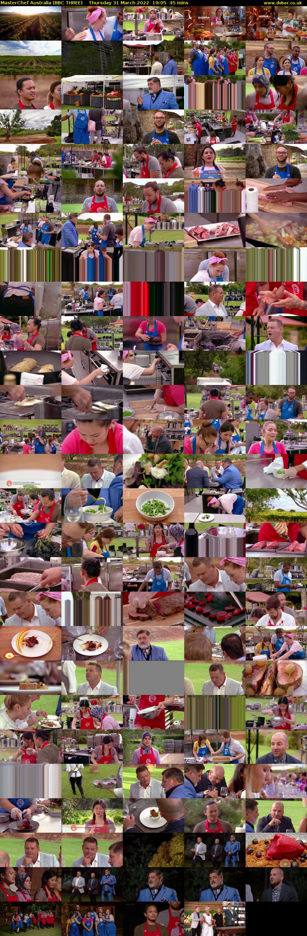 MasterChef Australia (BBC THREE) Thursday 31 March 2022 19:05 - 19:50