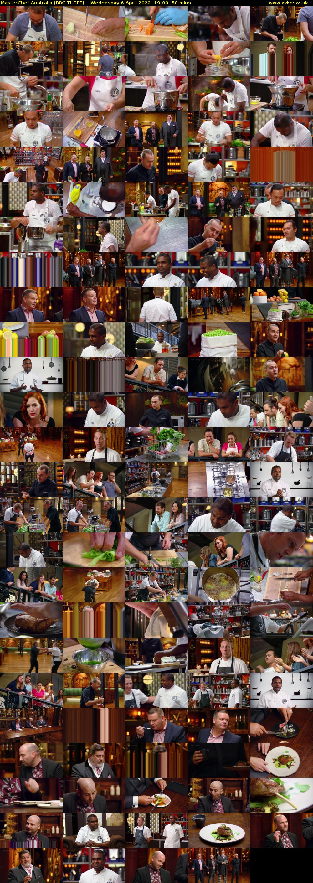 MasterChef Australia (BBC THREE) Wednesday 6 April 2022 19:00 - 19:50
