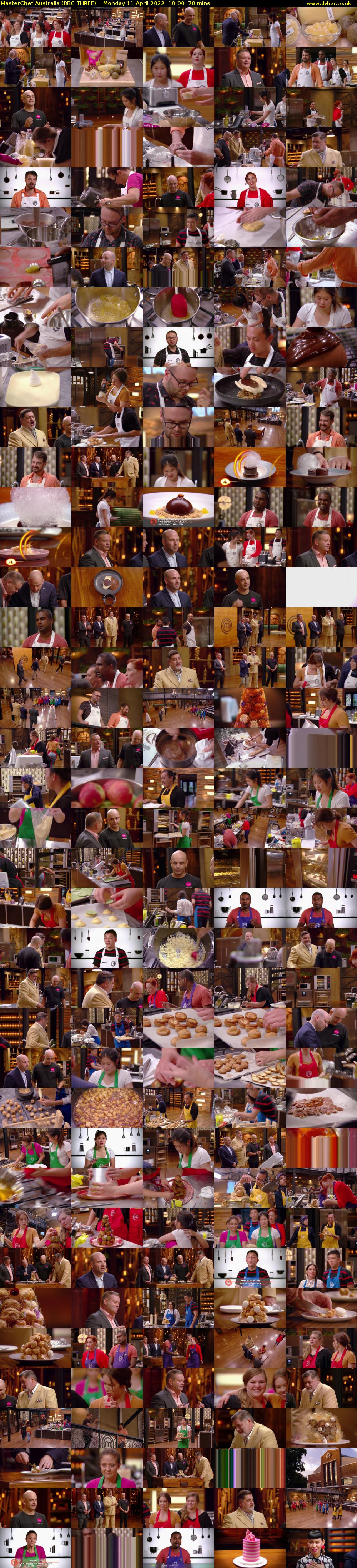 MasterChef Australia (BBC THREE) Monday 11 April 2022 19:00 - 20:10