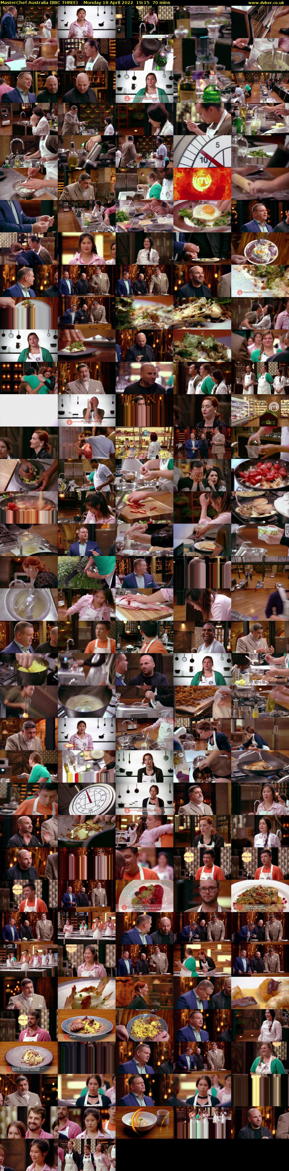 MasterChef Australia (BBC THREE) Monday 18 April 2022 19:15 - 20:25