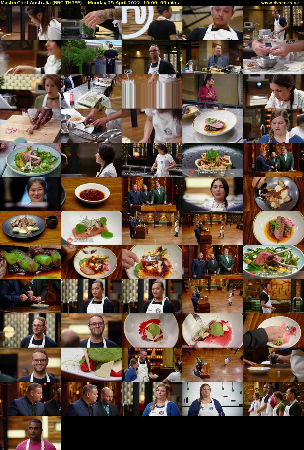 MasterChef Australia (BBC THREE) Monday 25 April 2022 19:00 - 20:05