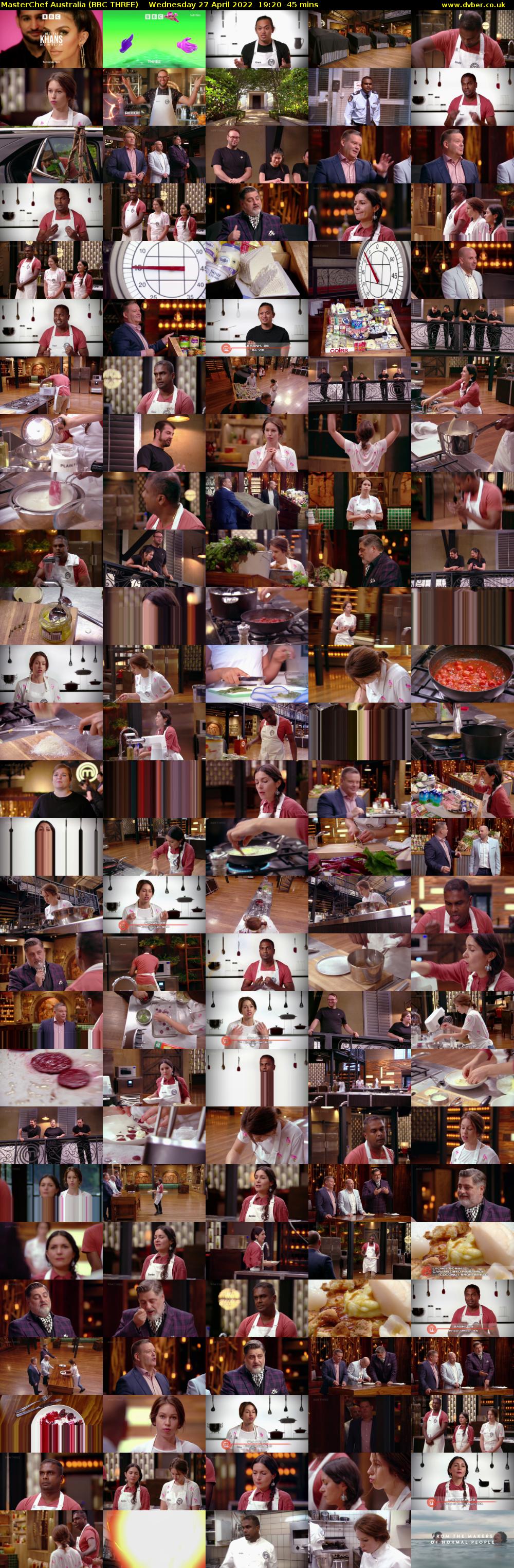 MasterChef Australia (BBC THREE) Wednesday 27 April 2022 19:20 - 20:05