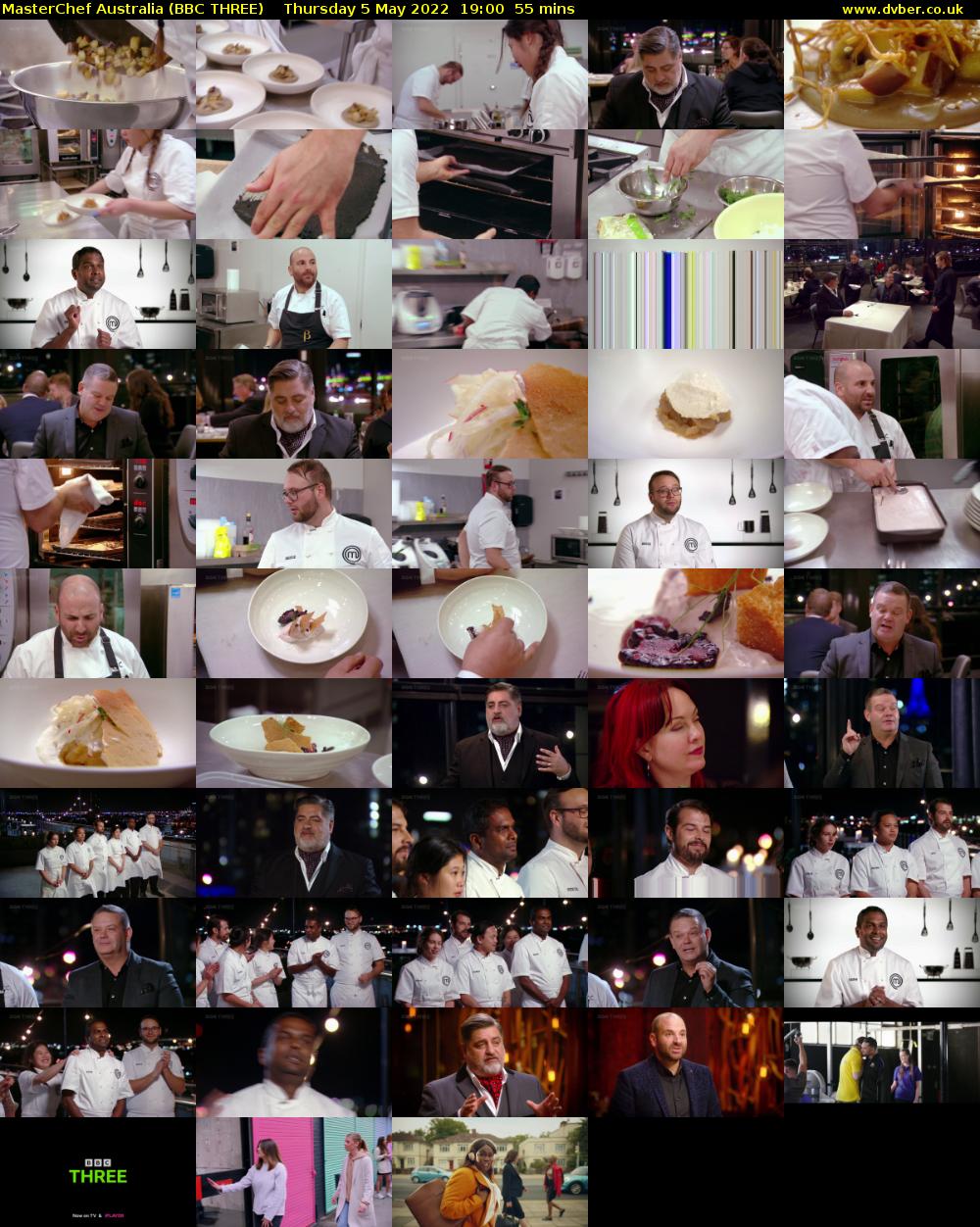 MasterChef Australia (BBC THREE) Thursday 5 May 2022 19:00 - 19:55
