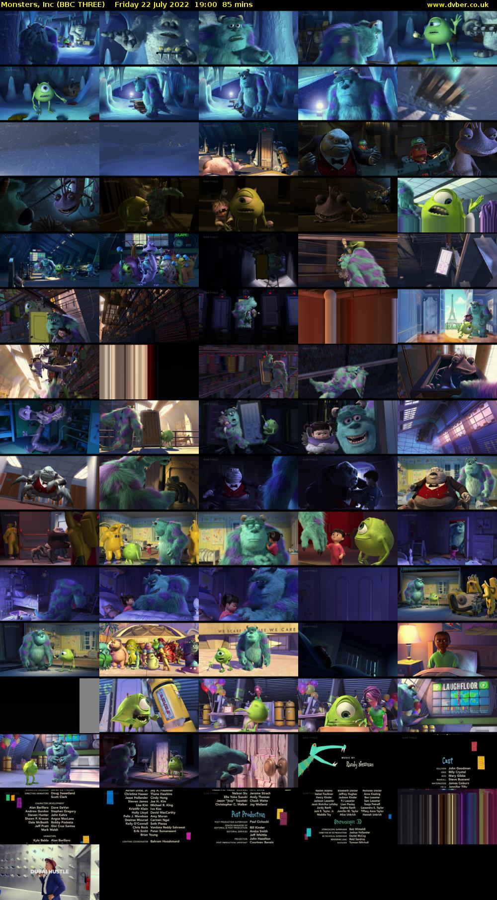 Monsters, Inc (BBC THREE) Friday 22 July 2022 19:00 - 20:25