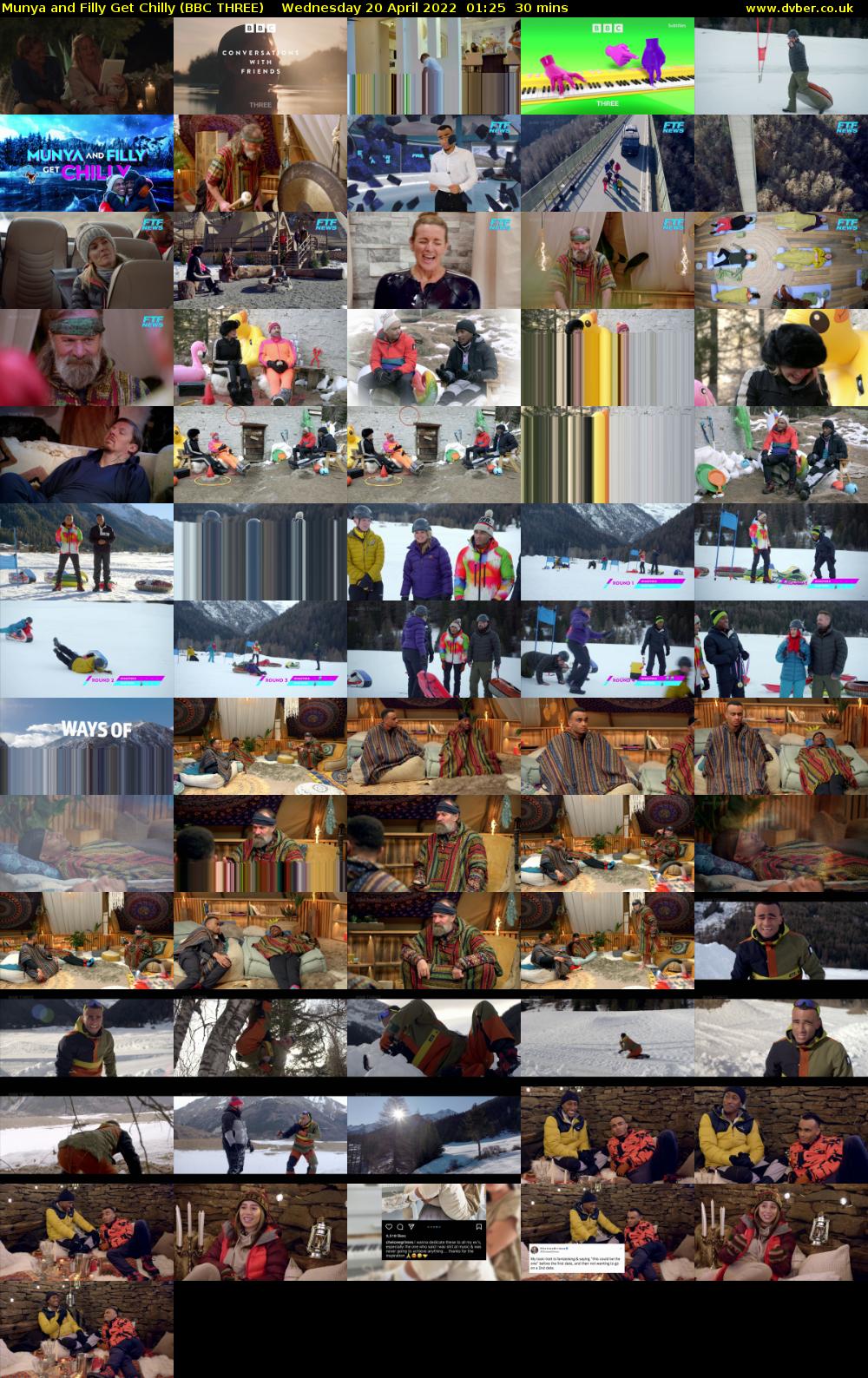 Munya and Filly Get Chilly (BBC THREE) Wednesday 20 April 2022 01:25 - 01:55