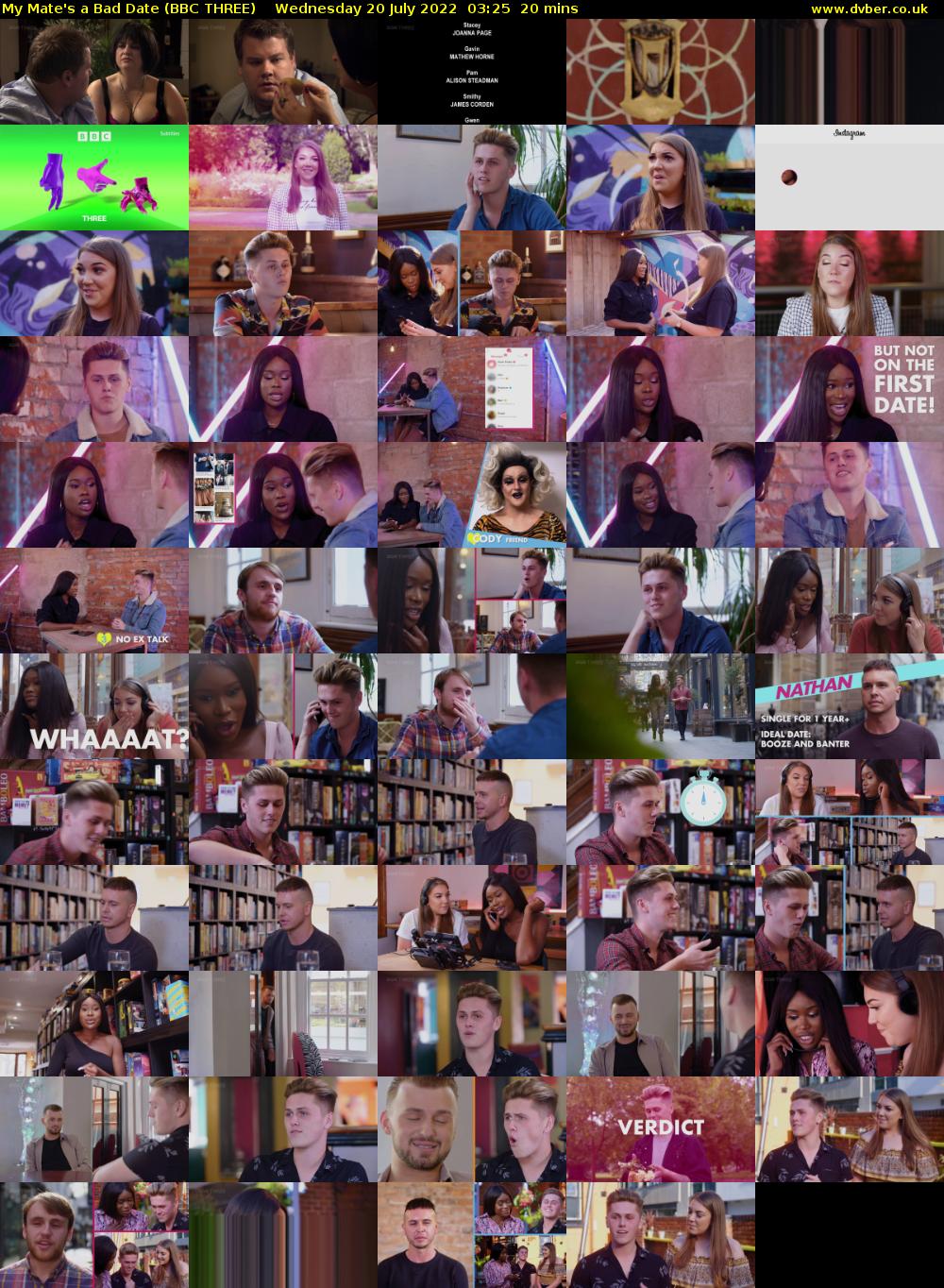 My Mate's a Bad Date (BBC THREE) Wednesday 20 July 2022 03:25 - 03:45