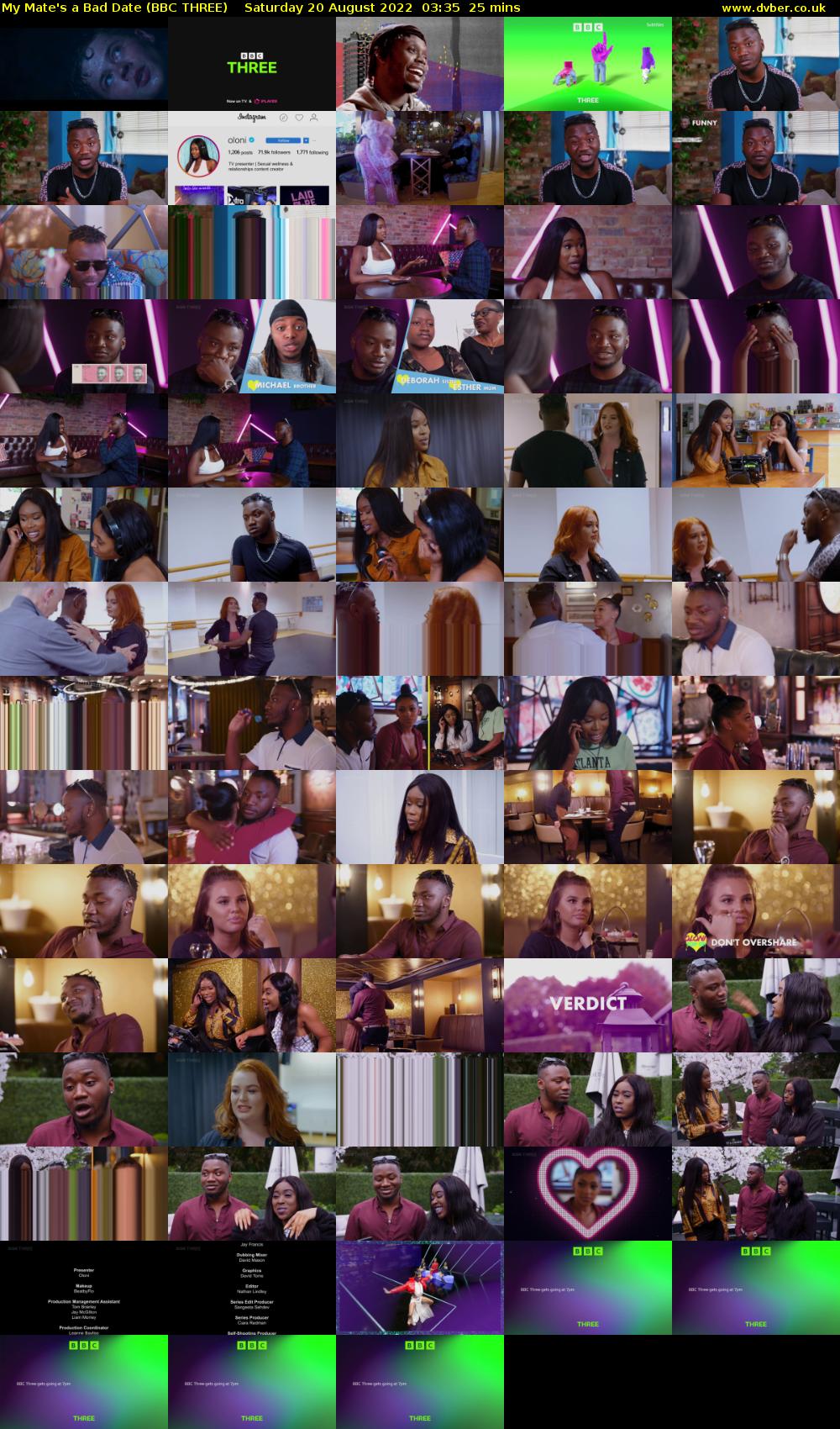My Mate's a Bad Date (BBC THREE) Saturday 20 August 2022 03:35 - 04:00