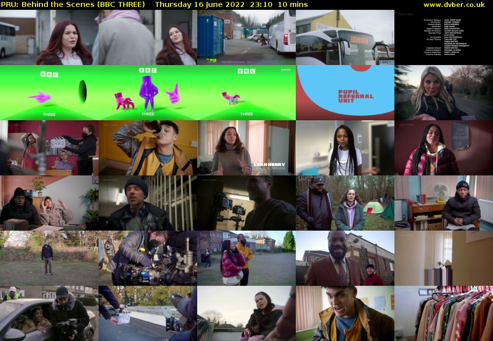 PRU: Behind the Scenes (BBC THREE) Thursday 16 June 2022 23:10 - 23:20