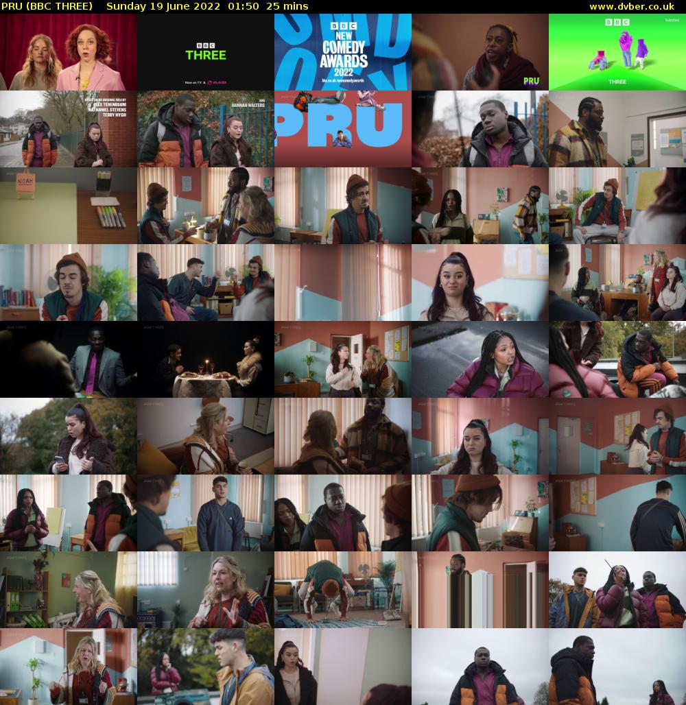 PRU (BBC THREE) Sunday 19 June 2022 01:50 - 02:15