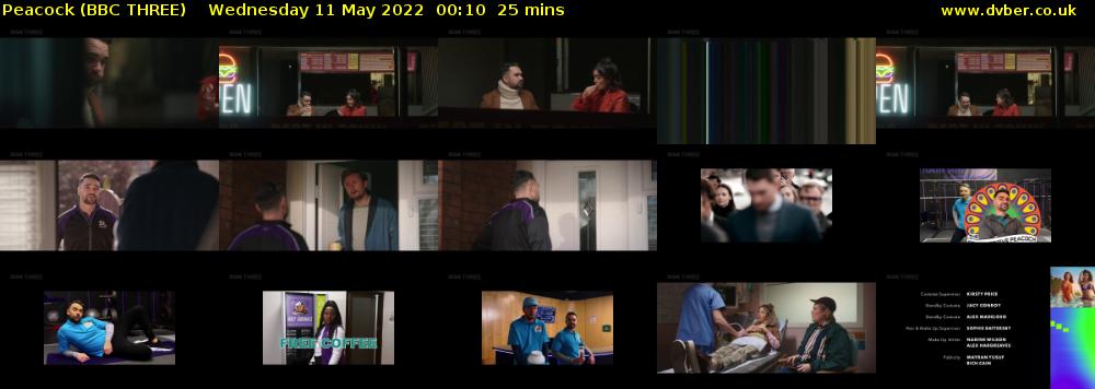Peacock (BBC THREE) Wednesday 11 May 2022 00:10 - 00:35