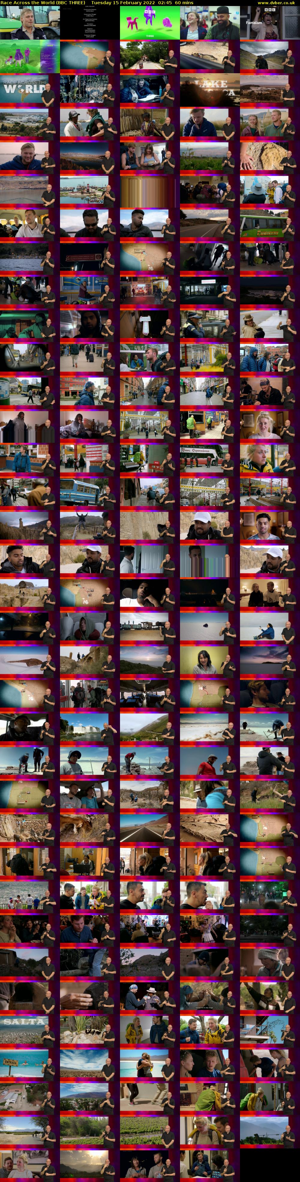 Race Across the World (BBC THREE) Tuesday 15 February 2022 02:45 - 03:45