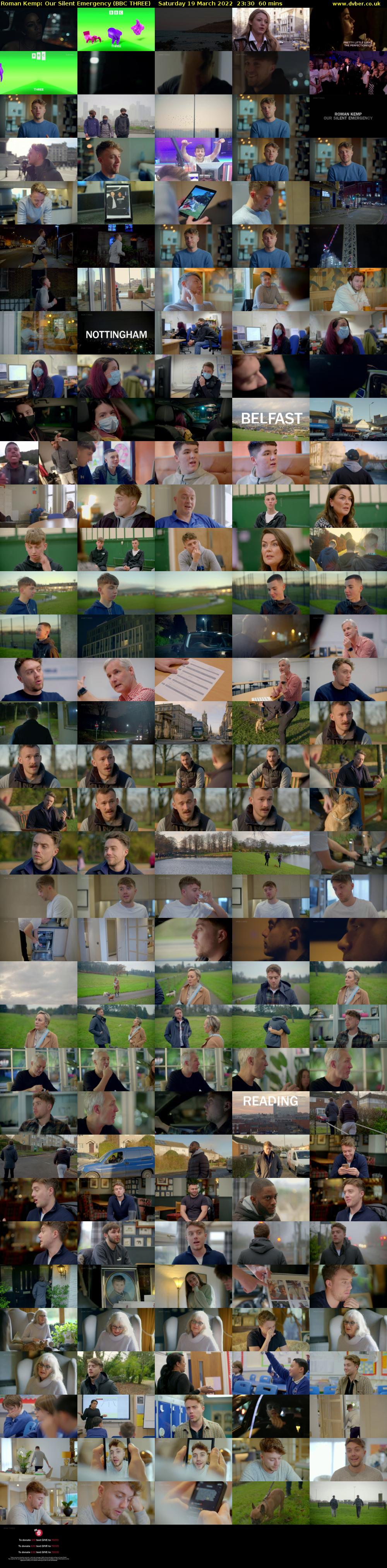 Roman Kemp: Our Silent Emergency (BBC THREE) Saturday 19 March 2022 23:30 - 00:30