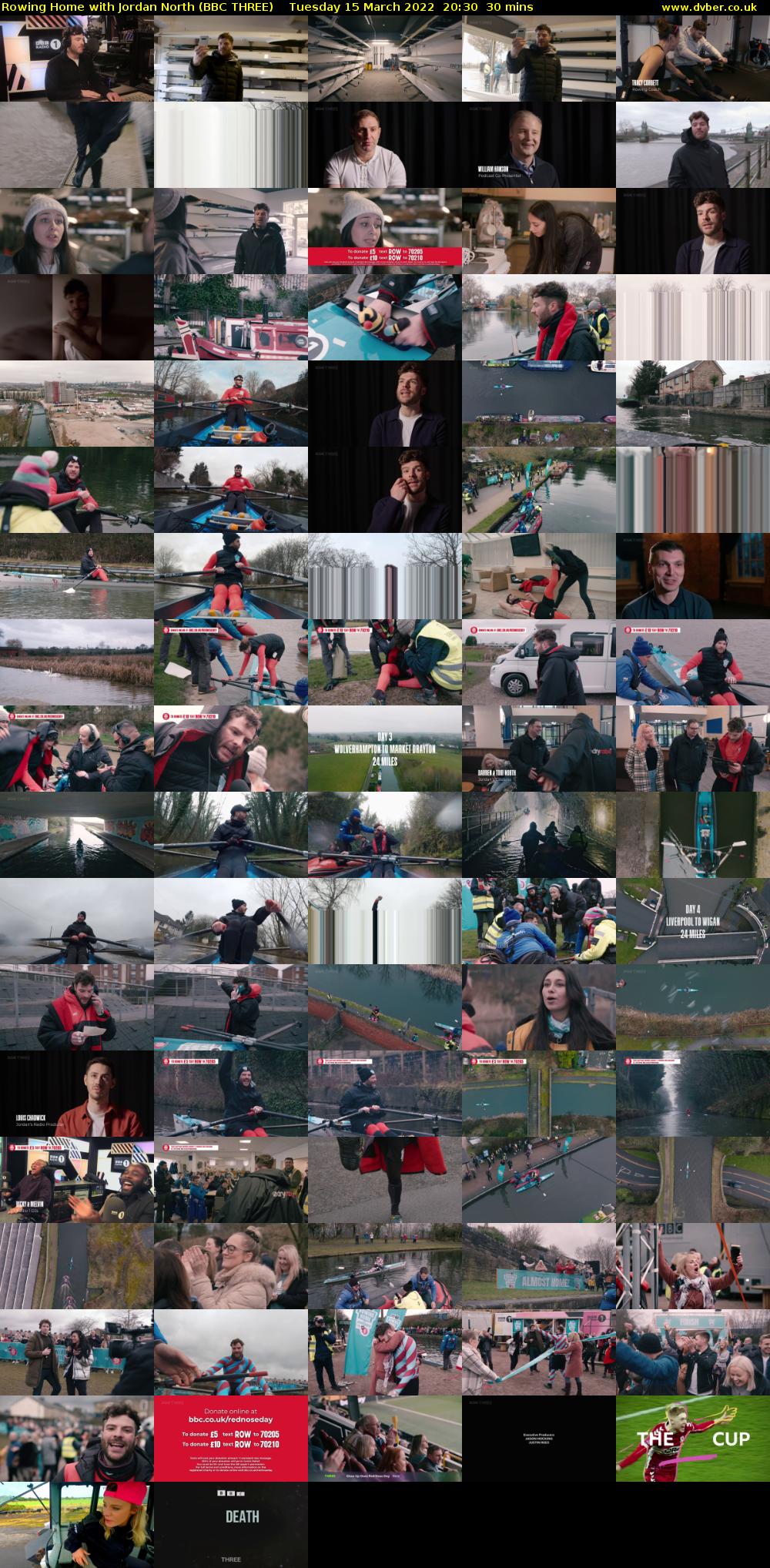 Rowing Home with Jordan North (BBC THREE) Tuesday 15 March 2022 20:30 - 21:00