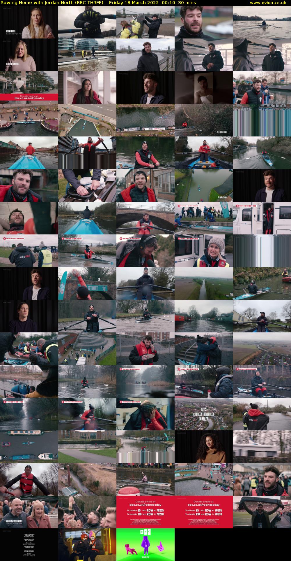 Rowing Home with Jordan North (BBC THREE) Friday 18 March 2022 00:10 - 00:40