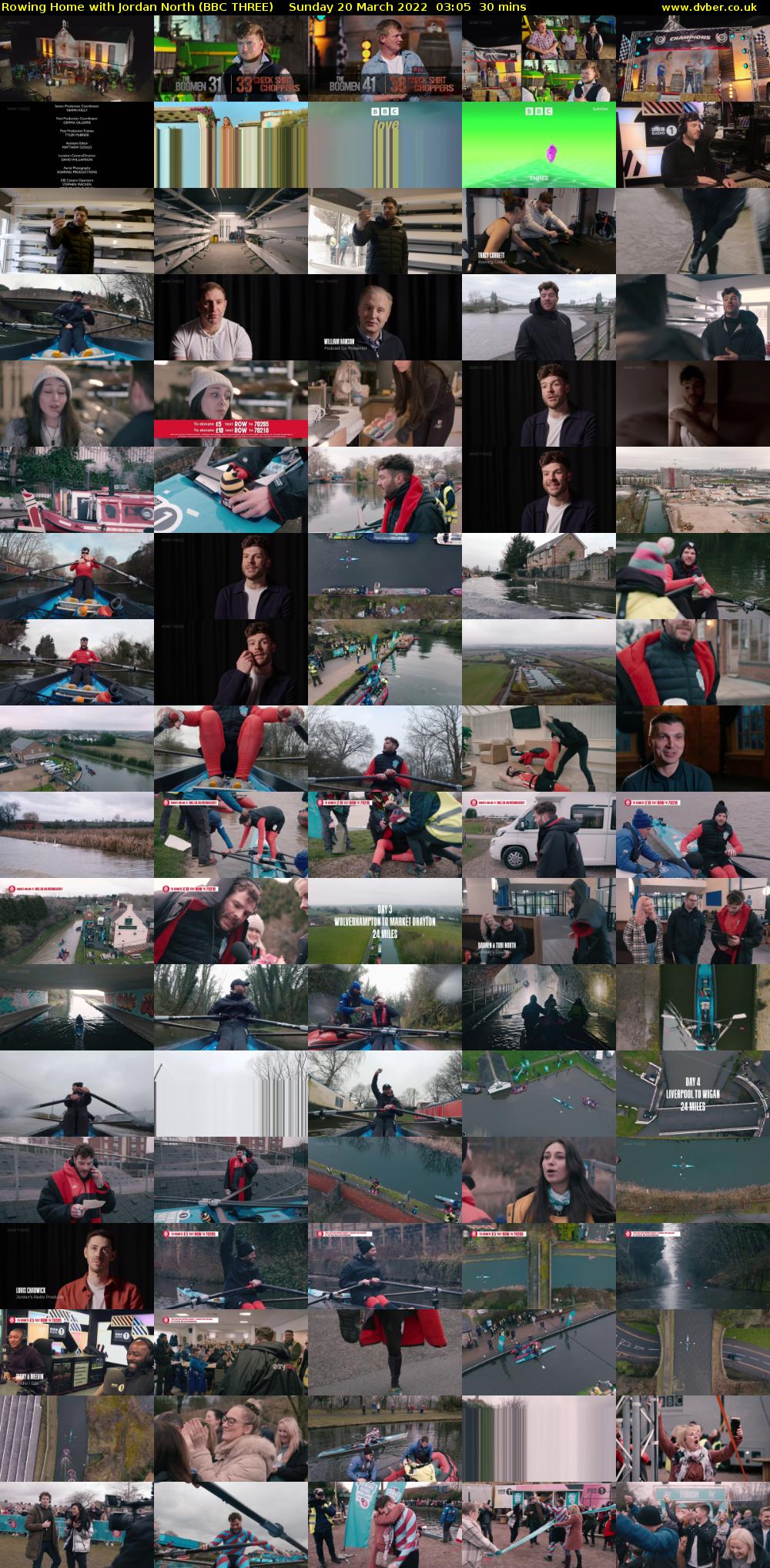 Rowing Home with Jordan North (BBC THREE) Sunday 20 March 2022 03:05 - 03:35