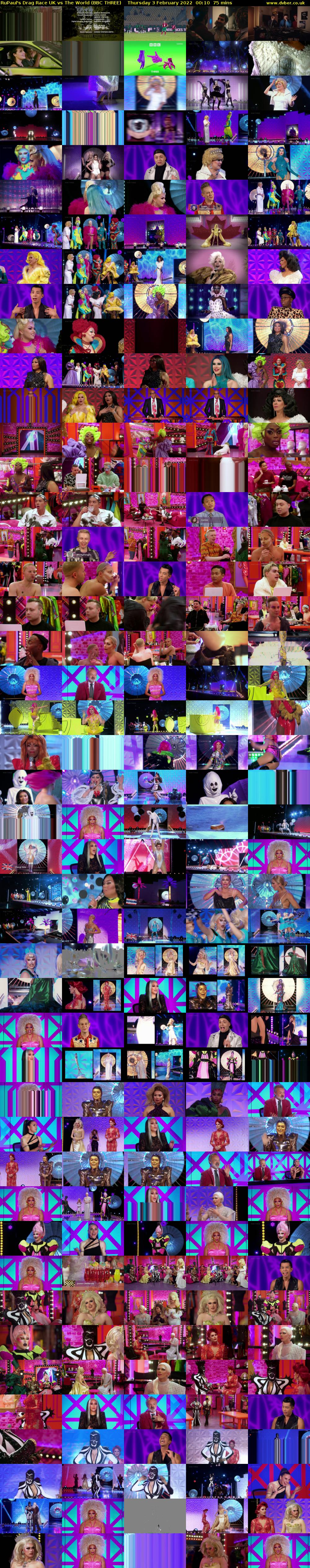 RuPaul's Drag Race UK vs The World (BBC THREE) Thursday 3 February 2022 00:10 - 01:25