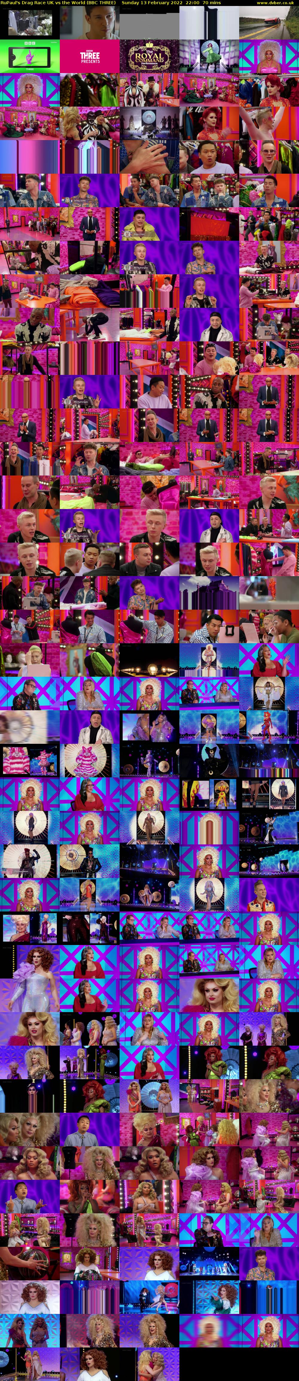 RuPaul's Drag Race UK vs the World (BBC THREE) Sunday 13 February 2022 22:00 - 23:10
