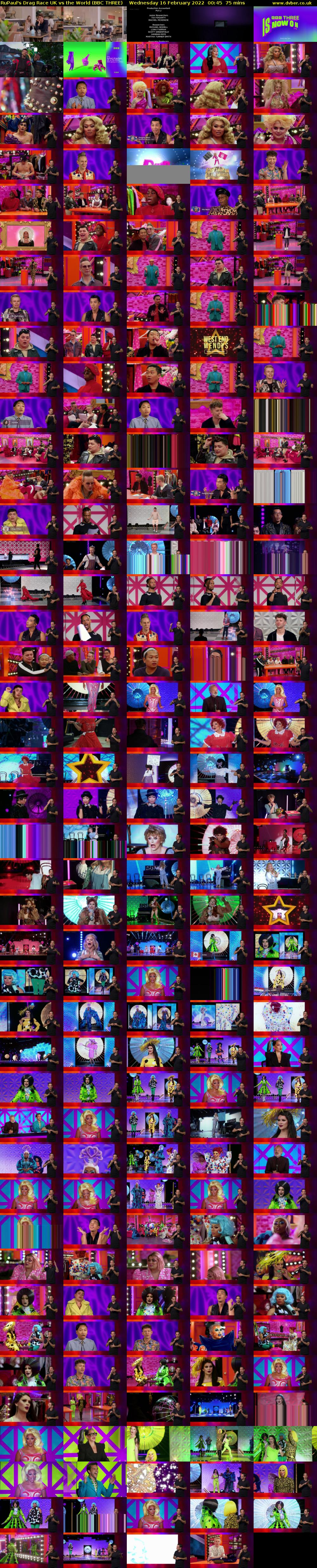 RuPaul's Drag Race UK vs the World (BBC THREE) Wednesday 16 February 2022 00:45 - 02:00