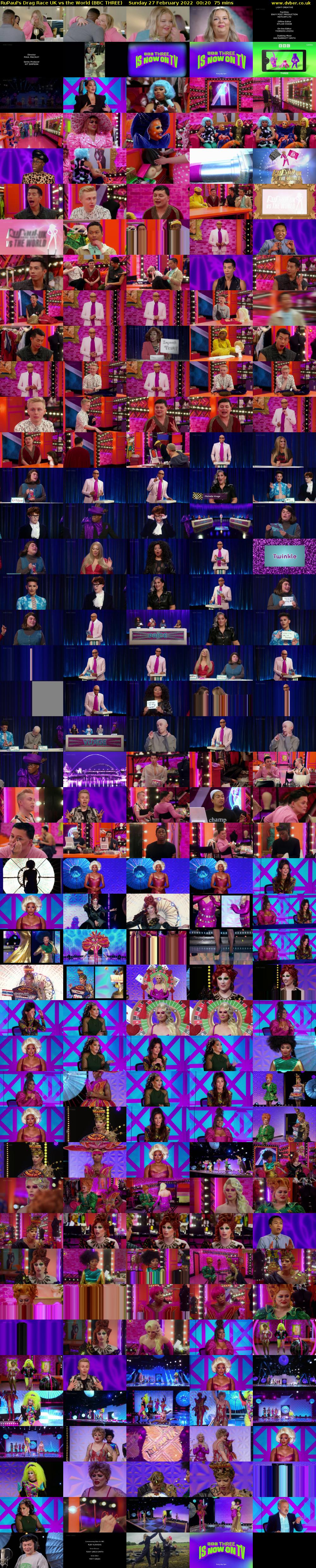 RuPaul's Drag Race UK vs the World (BBC THREE) Sunday 27 February 2022 00:20 - 01:35