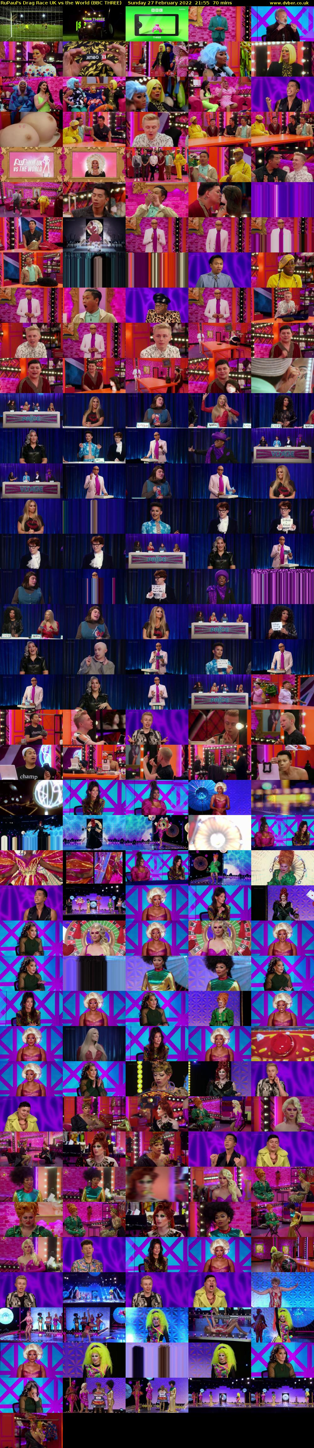 RuPaul's Drag Race UK vs the World (BBC THREE) Sunday 27 February 2022 21:55 - 23:05