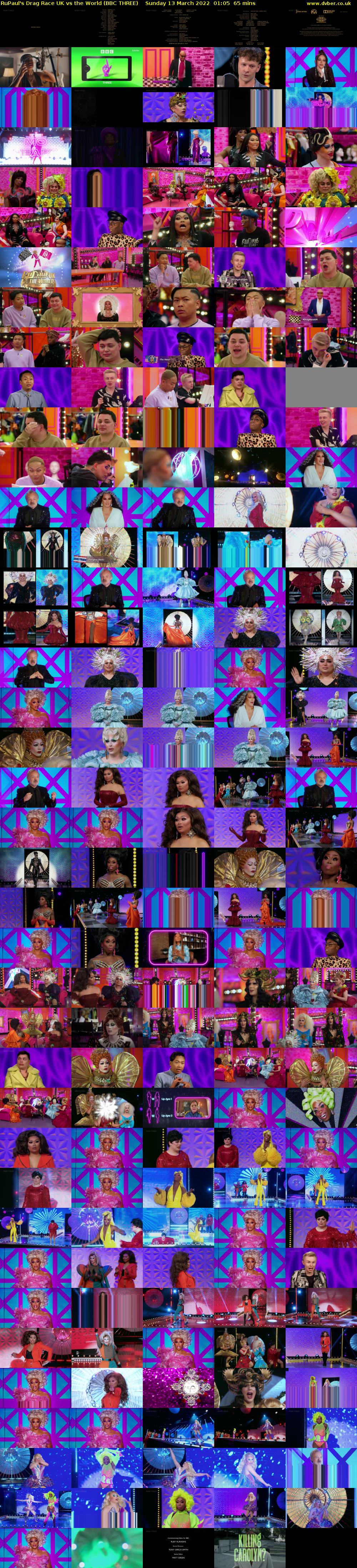 RuPaul's Drag Race UK vs the World (BBC THREE) Sunday 13 March 2022 01:05 - 02:10