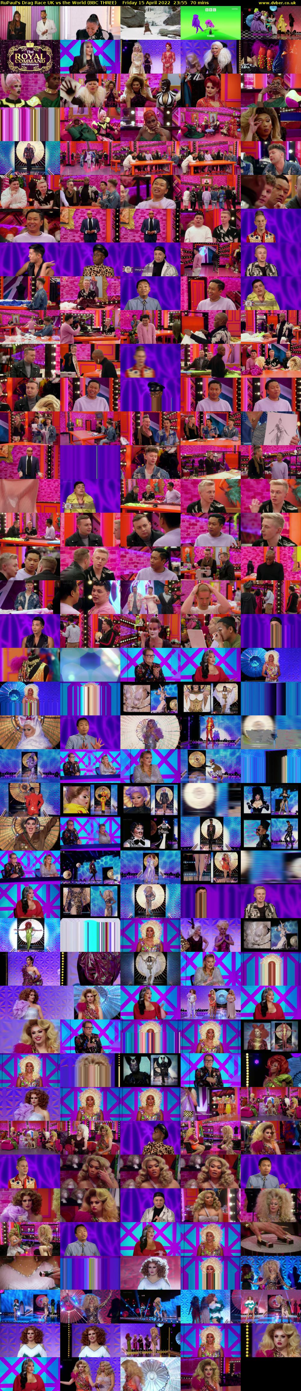 RuPaul's Drag Race UK vs the World (BBC THREE) Friday 15 April 2022 23:55 - 01:05