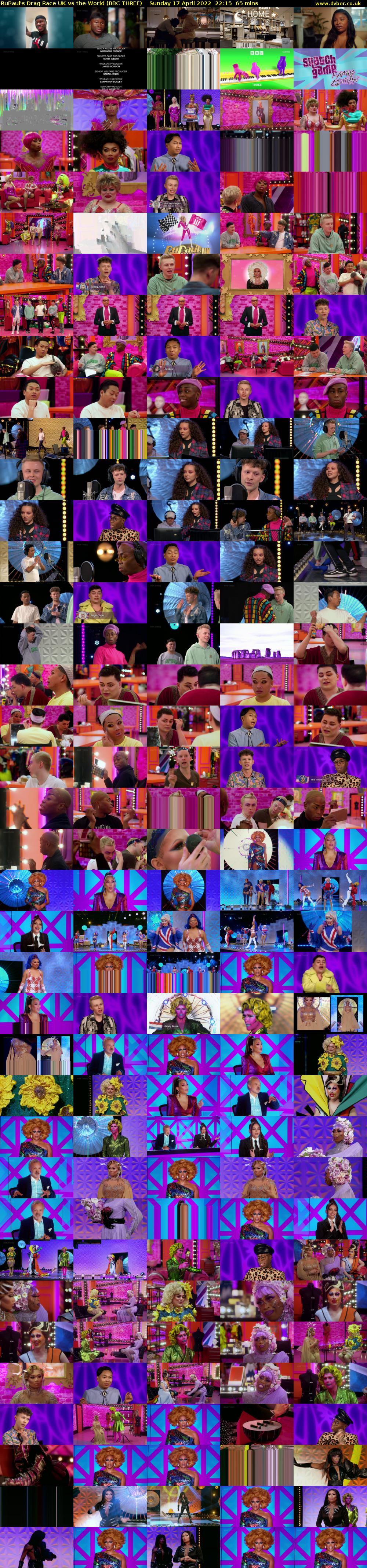RuPaul's Drag Race UK vs the World (BBC THREE) Sunday 17 April 2022 22:15 - 23:20