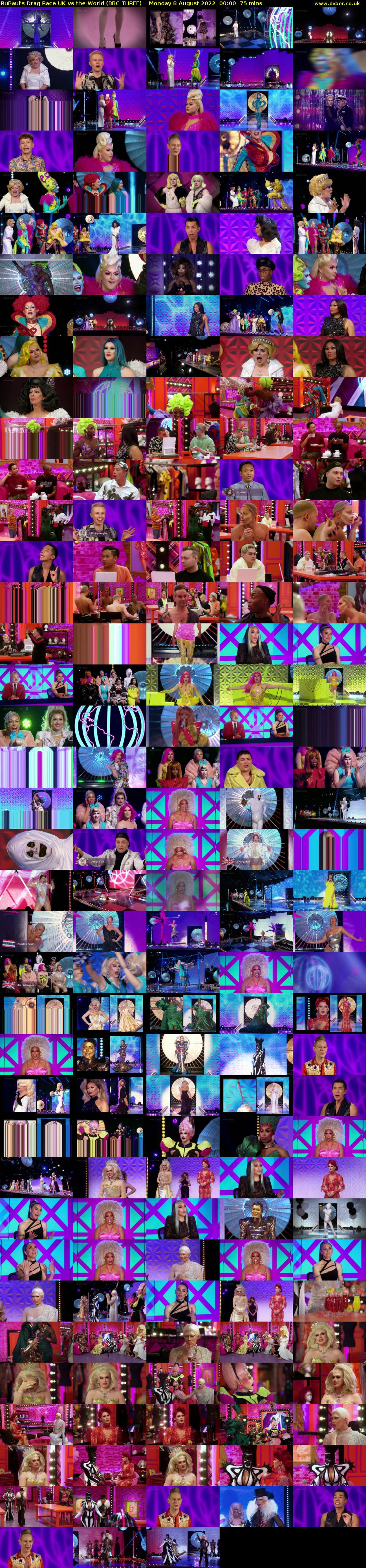 RuPaul's Drag Race UK vs the World (BBC THREE) Monday 8 August 2022 00:00 - 01:15