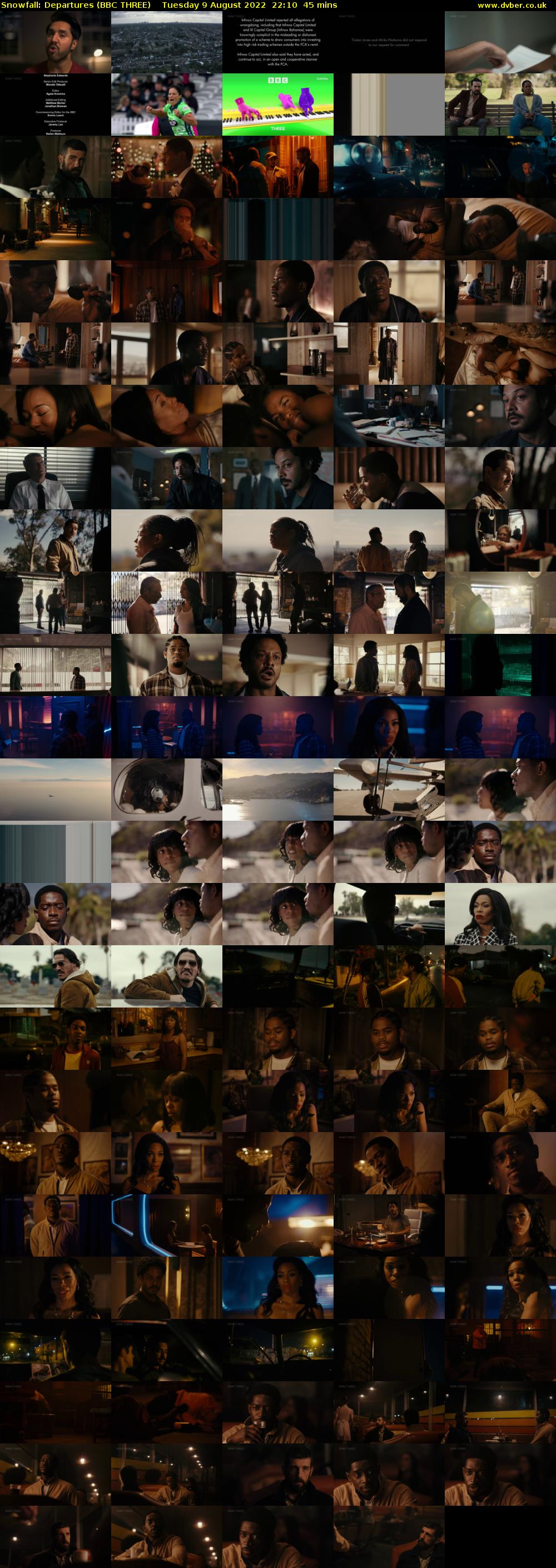 Snowfall: Departures (BBC THREE) Tuesday 9 August 2022 22:10 - 22:55