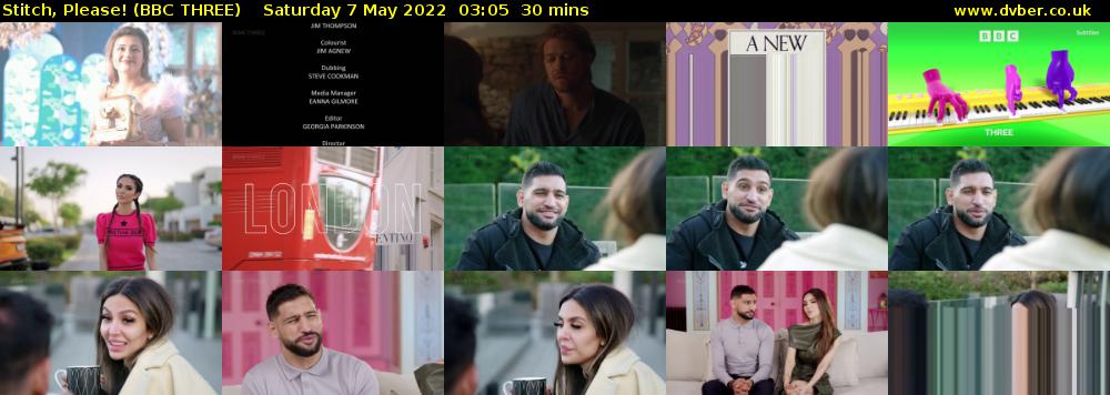 Stitch, Please! (BBC THREE) Saturday 7 May 2022 03:05 - 03:35