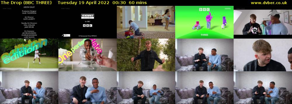 The Drop (BBC THREE) Tuesday 19 April 2022 00:30 - 01:30