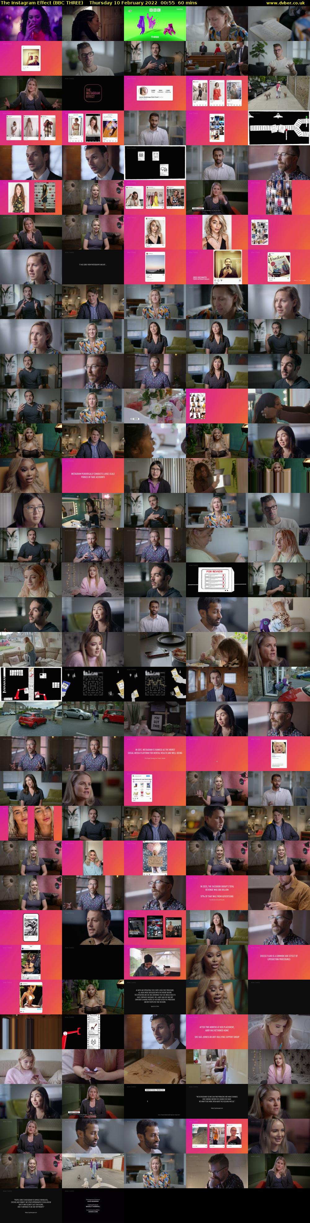 The Instagram Effect (BBC THREE) Thursday 10 February 2022 00:55 - 01:55