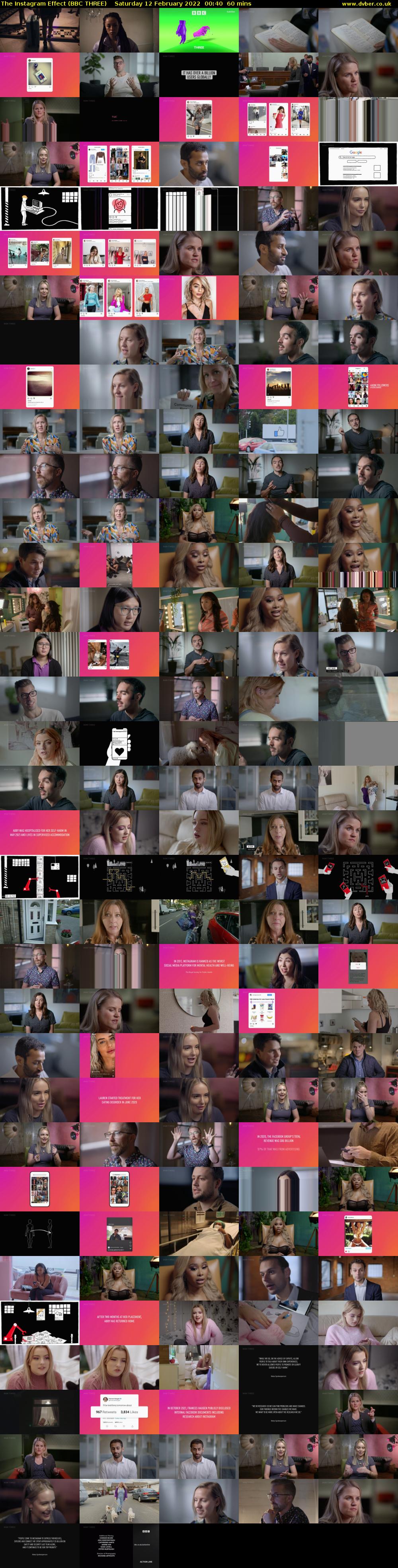 The Instagram Effect (BBC THREE) Saturday 12 February 2022 00:40 - 01:40