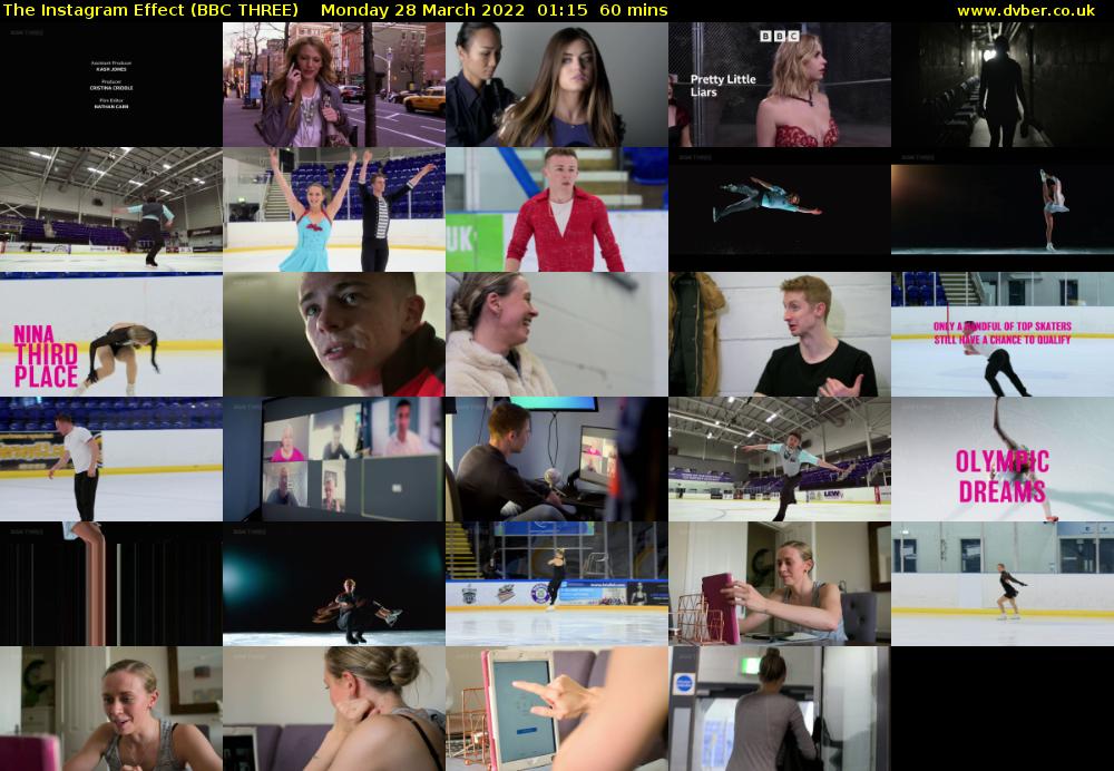 The Instagram Effect (BBC THREE) Monday 28 March 2022 01:15 - 02:15