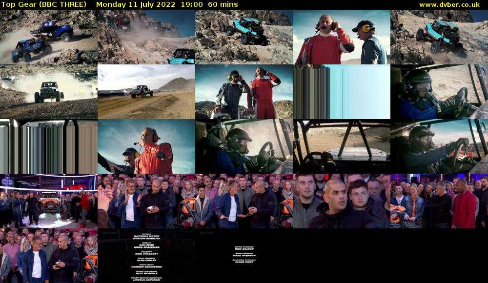 Top Gear (BBC THREE) Monday 11 July 2022 19:00 - 20:00