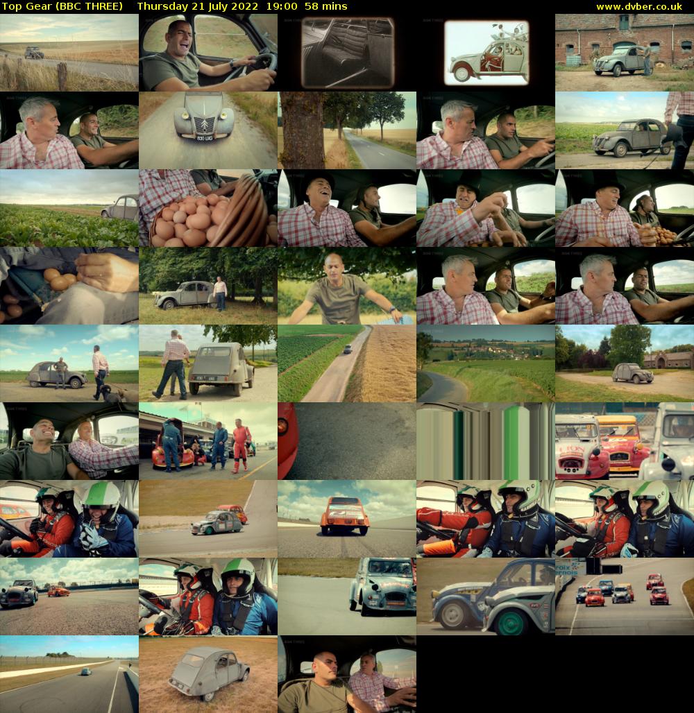 Top Gear (BBC THREE) Thursday 21 July 2022 19:00 - 19:58