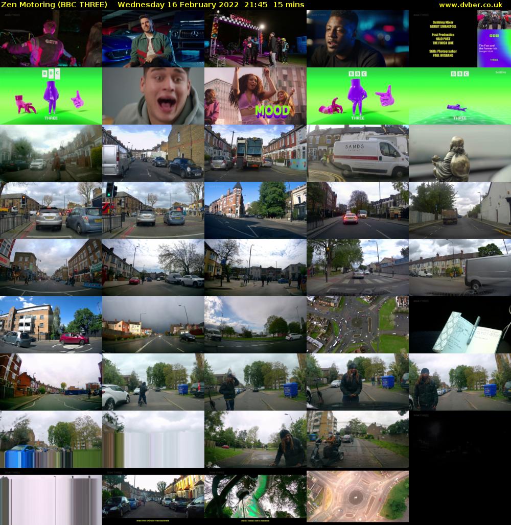 Zen Motoring (BBC THREE) Wednesday 16 February 2022 21:45 - 22:00