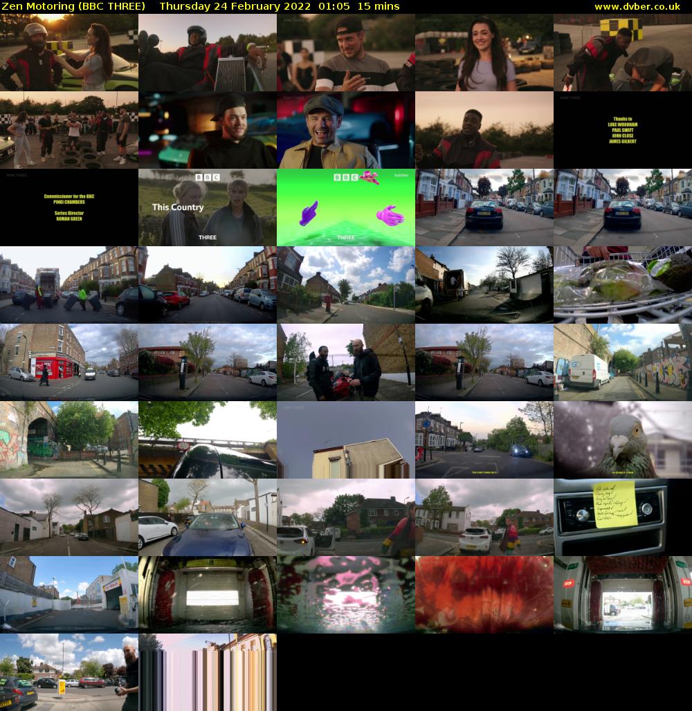 Zen Motoring (BBC THREE) Thursday 24 February 2022 01:05 - 01:20