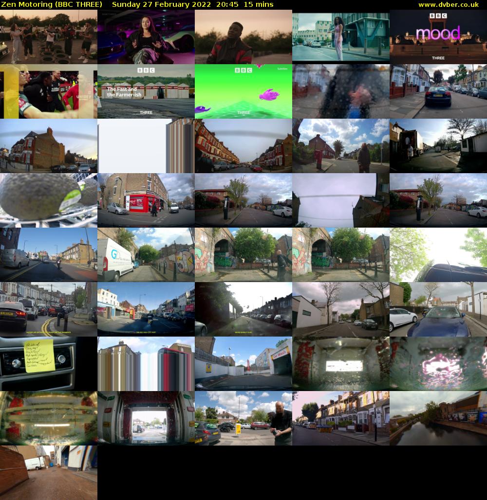 Zen Motoring (BBC THREE) Sunday 27 February 2022 20:45 - 21:00