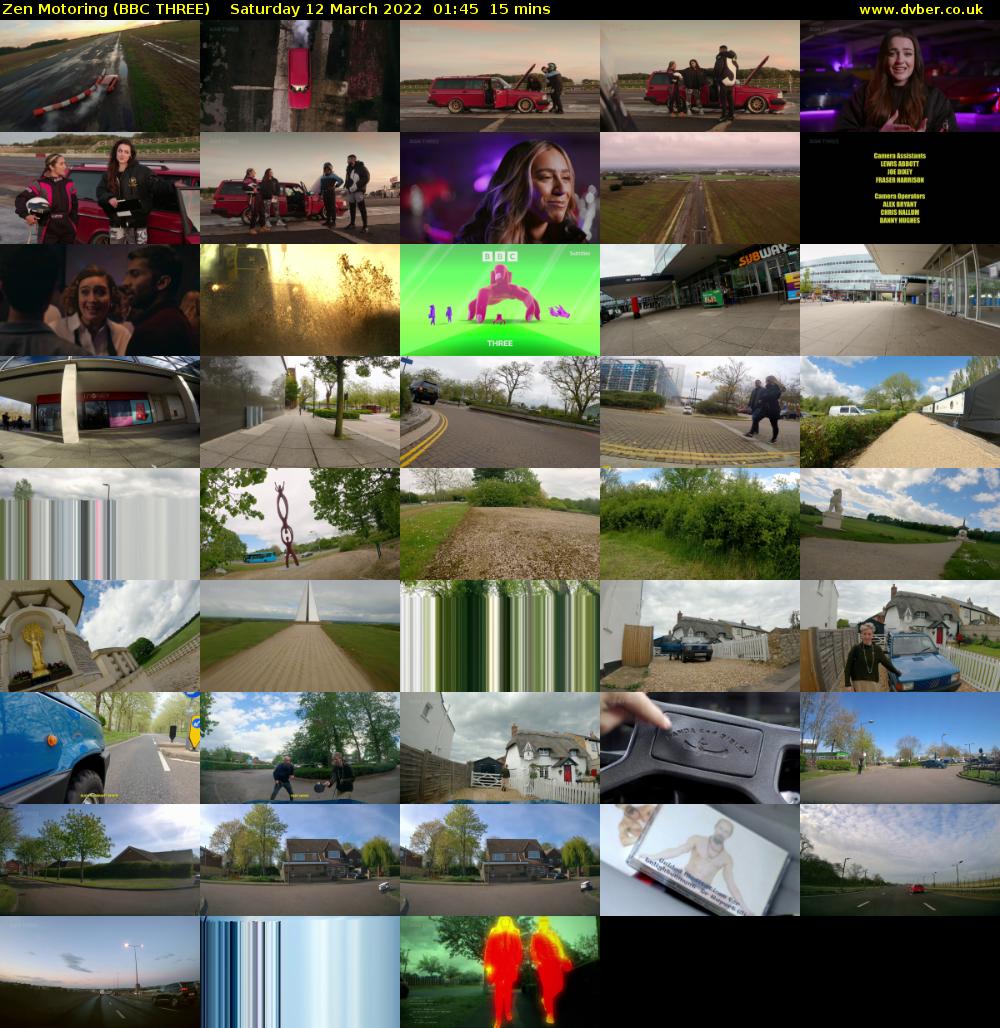Zen Motoring (BBC THREE) Saturday 12 March 2022 01:45 - 02:00