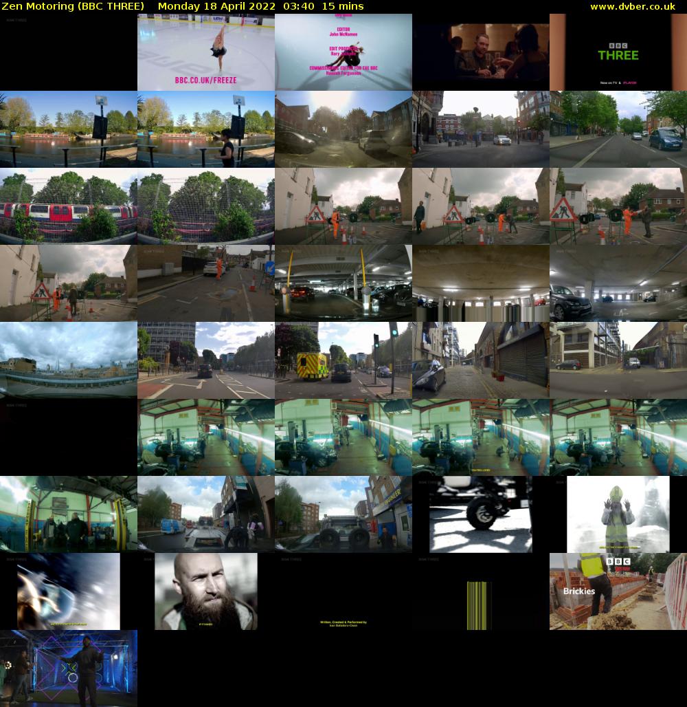 Zen Motoring (BBC THREE) Monday 18 April 2022 03:40 - 03:55