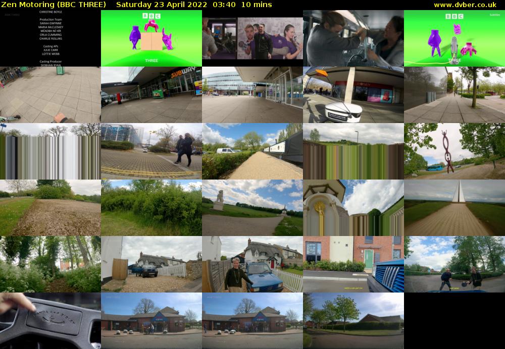 Zen Motoring (BBC THREE) Saturday 23 April 2022 03:40 - 03:50