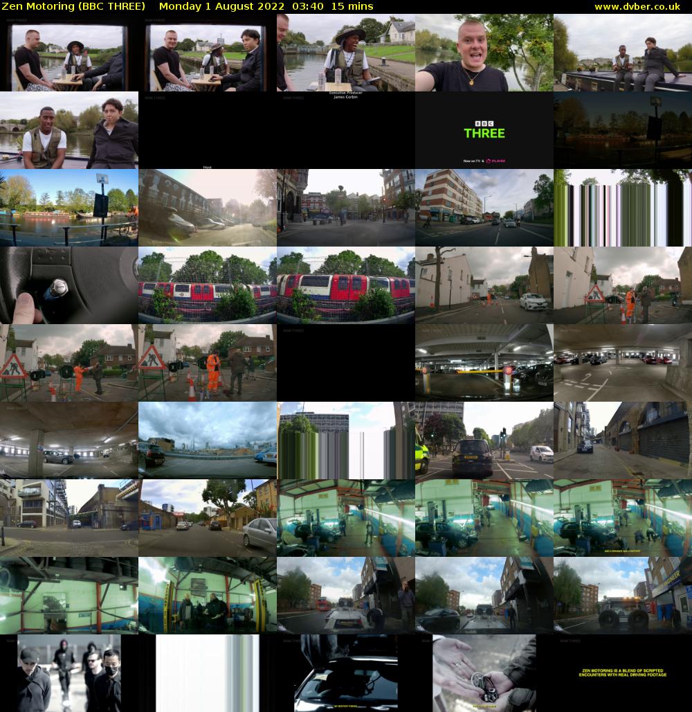 Zen Motoring (BBC THREE) Monday 1 August 2022 03:40 - 03:55