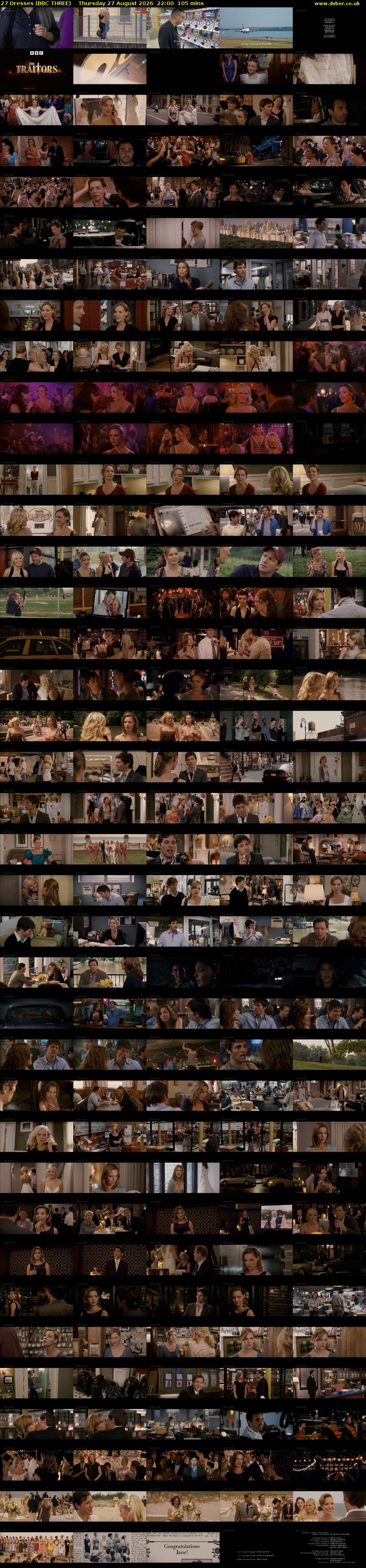 27 Dresses (BBC THREE) Thursday 27 August 2026 22:00 - 23:45