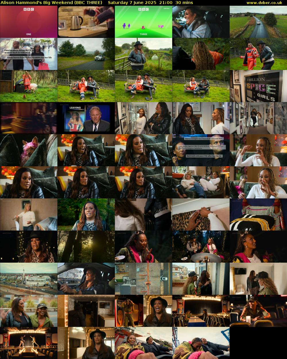 Alison Hammond's Big Weekend (BBC THREE) Saturday 7 June 2025 21:00 - 21:30