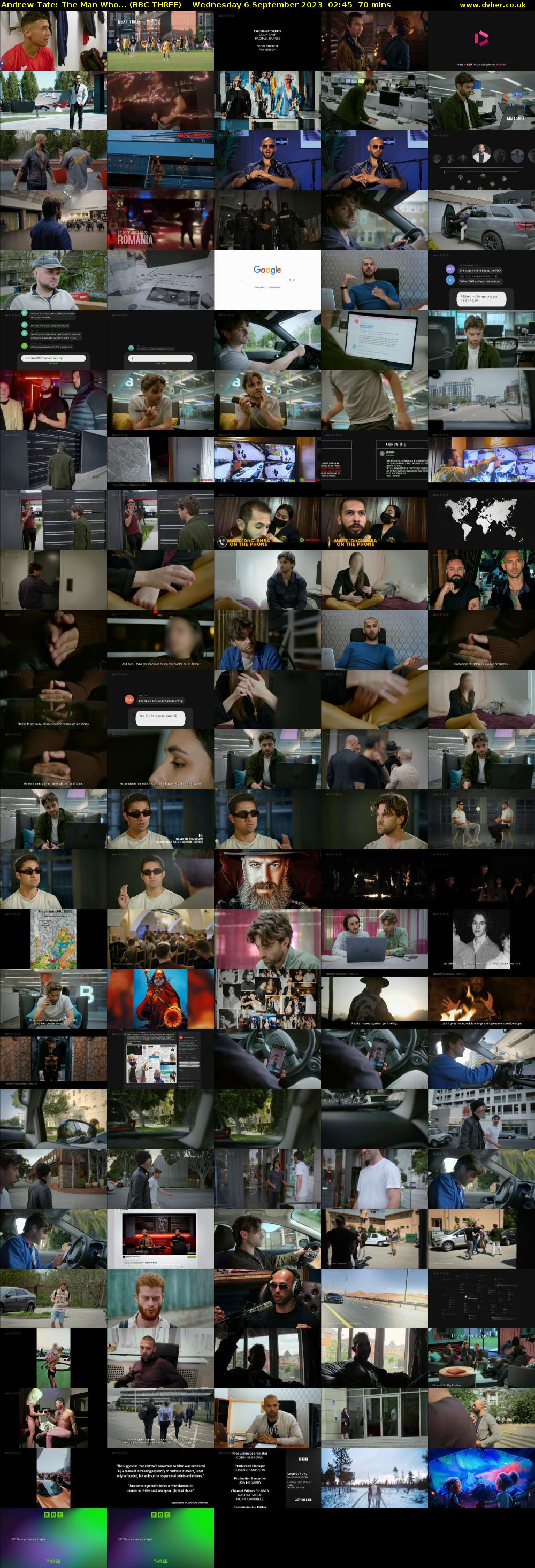 Andrew Tate: The Man Who... (BBC THREE) Wednesday 6 September 2023 02:45 - 03:55