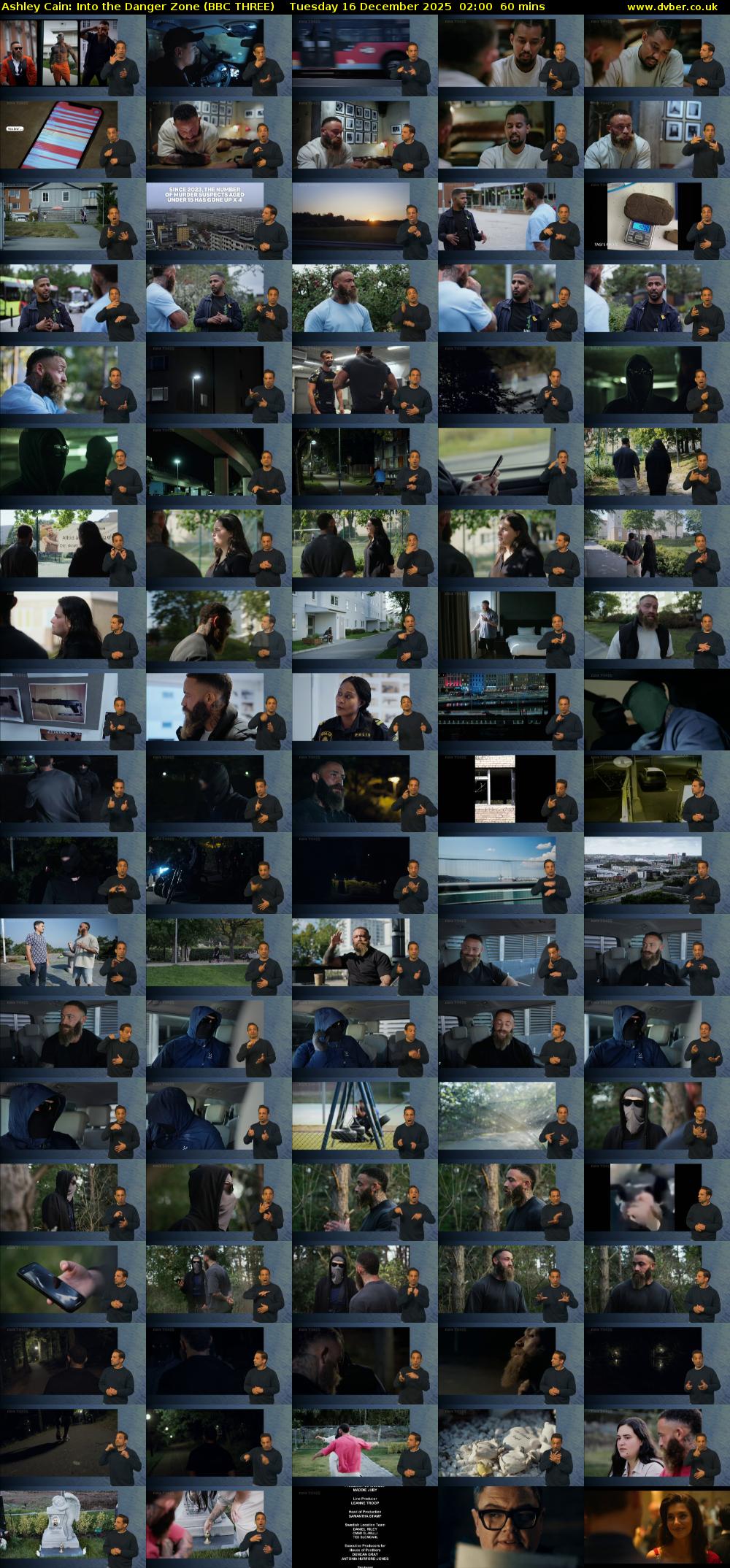 Ashley Cain: Into the Danger Zone (BBC THREE) Tuesday 16 December 2025 02:00 - 03:00