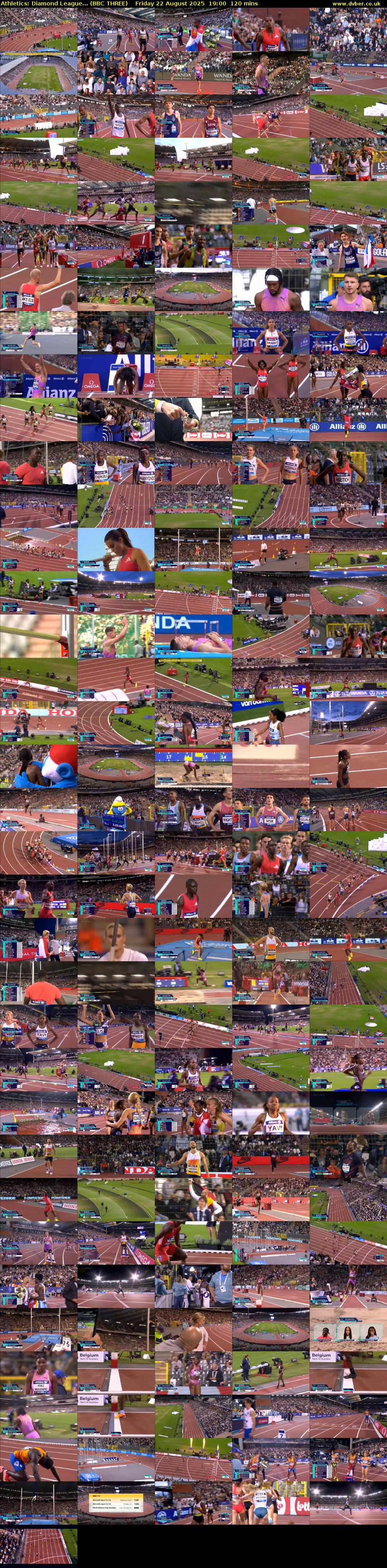 Athletics: Diamond League... (BBC THREE) Friday 22 August 2025 19:00 - 21:00